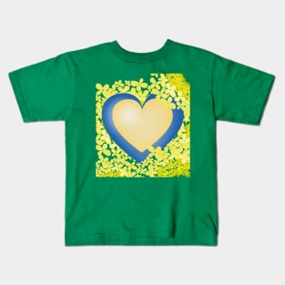 Heart and yellow flowers Kids T-Shirt